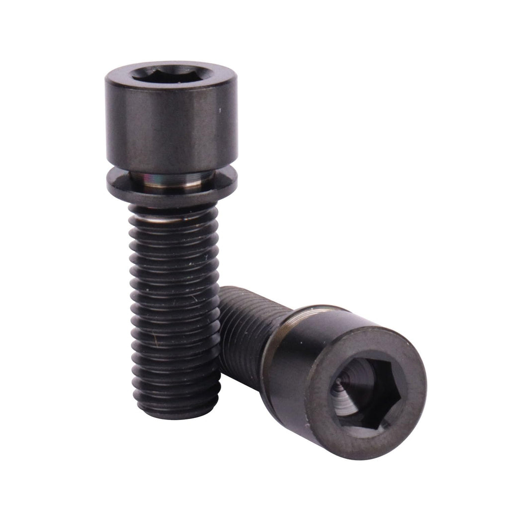 UHDFBDHF Titanium Screw M7x20mm Bolt with Washer Allen Hex Cylindrical Head Bolts for Bicycle Stem Pack of 6 (Black)