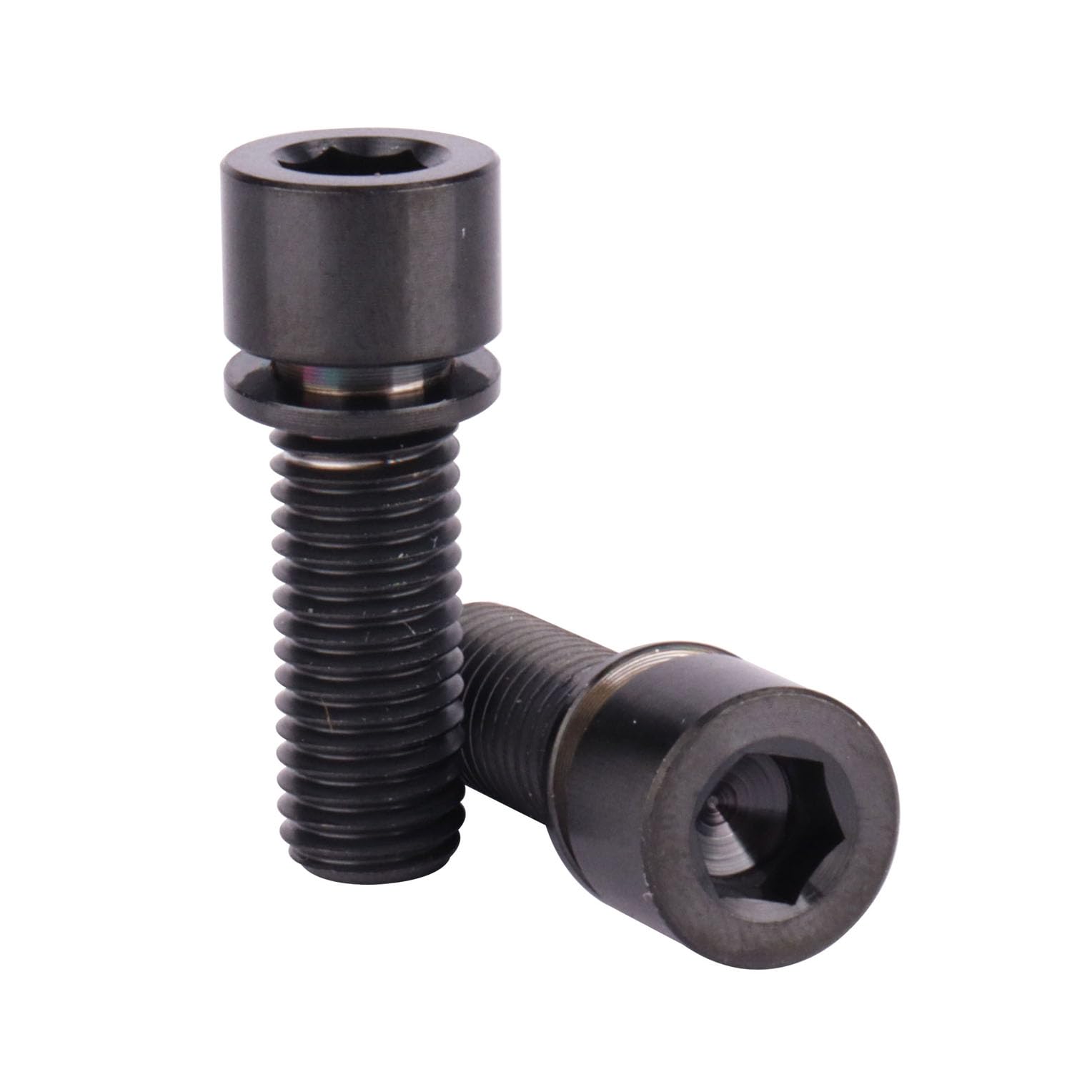 UHDFBDHF Titanium Screw M7x20mm Bolt with Washer Allen Hex Cylindrical Head Bolts for Bicycle Stem Pack of 6 (Black)
