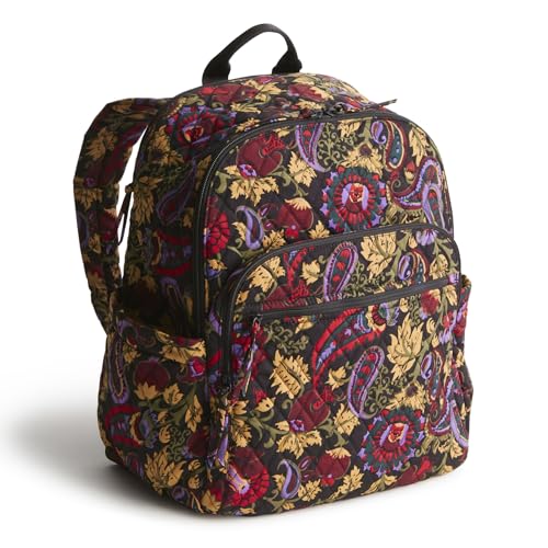 Vera Bradley Women's Premium Cotton Bancroft Backpack - Midnight Garden Paisley, One Size