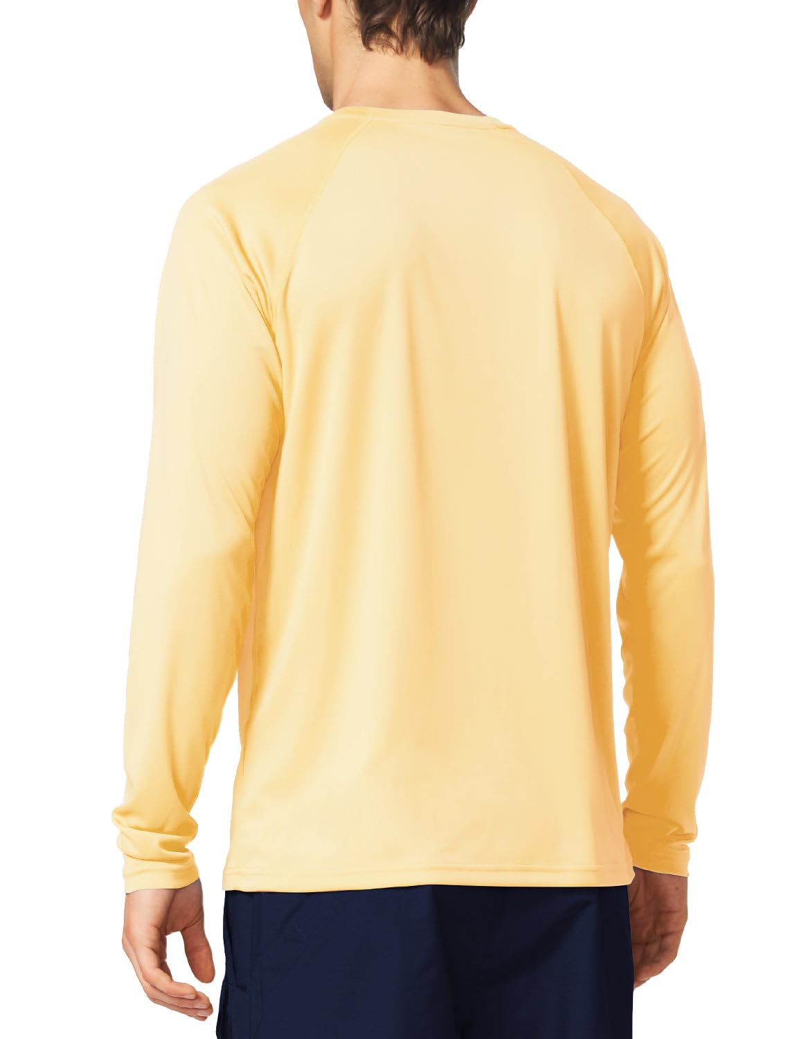 baleaf Mens UPF 50+ Sun Protection Shirts Long Sleeve Rash Guard, Quick Dry 4-Way Stretch for Fishing Swimming Surfing 01-Custard 3XL