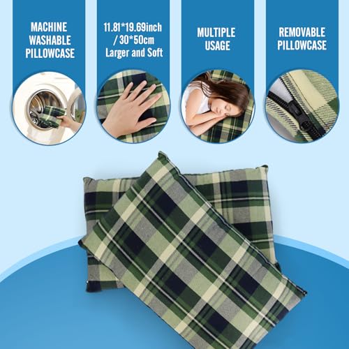 POEPORE Double Sleeping Bag for Adults with 2 Pillows, XXL Queen Size, Green
