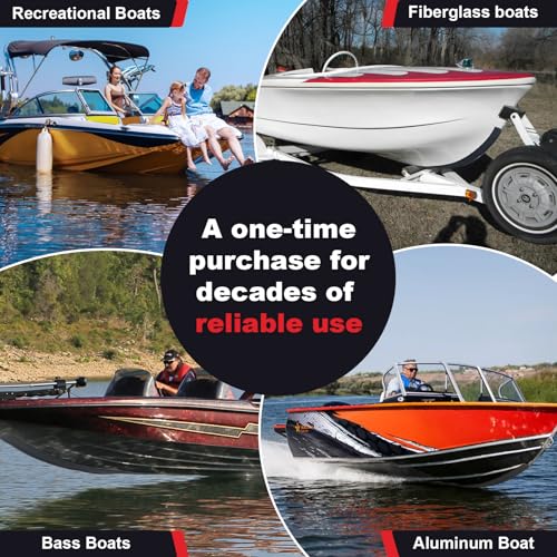 6FT Fiberglass & Aluminum Keel Guard for Boats Up to 18FT - Black, Self-Adhesive