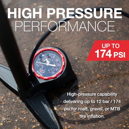 Zefal Profil Max FP60 Floor Pump with Beech Wood Handle & High-Pressure Gauge