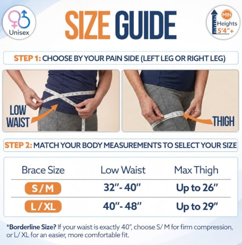 Hip Support Brace for Sciatica Pain Relief - Right Leg L/XL