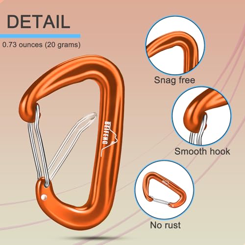 Lightweight Locking Carabiner Clips for Camping Hiking Outdoor Gear