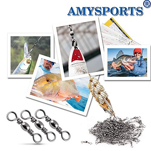 High Strength Fishing Swivels Set 50 pcs Size 1/0 117lb Stainless Steel Tackle