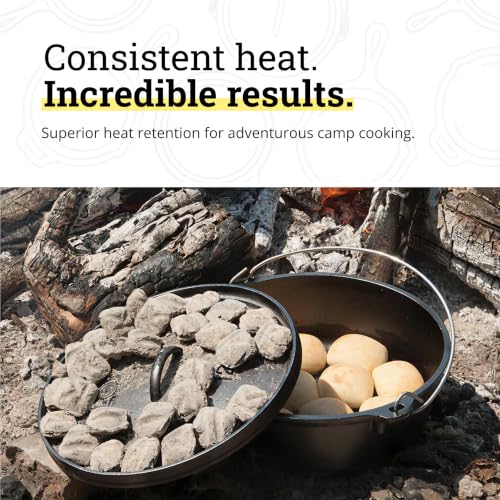 Lodge 6 Quart Pre-Seasoned Cast Iron Deep Camp Dutch Oven with Lid