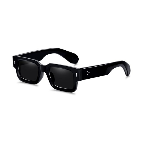 EunoiaLens Cool Square Frame Sunglasses for Women Men Trendy Chunky Rectangle Sun Glasses Black Shades UV400 Protection