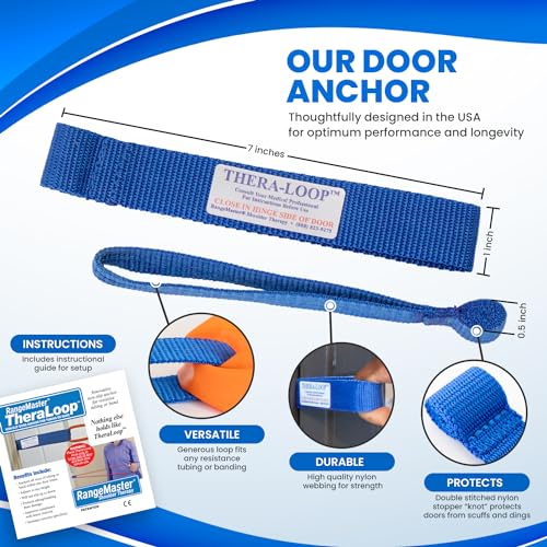 Resistance Bands & Tubing Door Anchors Pack of 50 - Blue, Non-Slip, Multi-Purpose Exercise Equipment