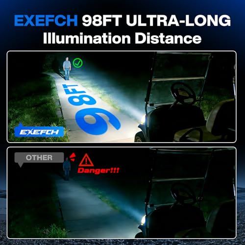 EZGO Golf Cart LED Headlight & Tail Light Kit 1996-2013, Waterproof & Bright