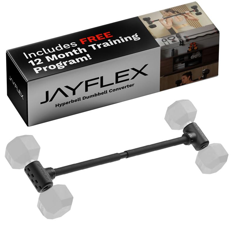 Jayflex Adjustable Dumbbell to Barbell Converter - Home Fitness Weight Bar, Up to 200 lb Capacity