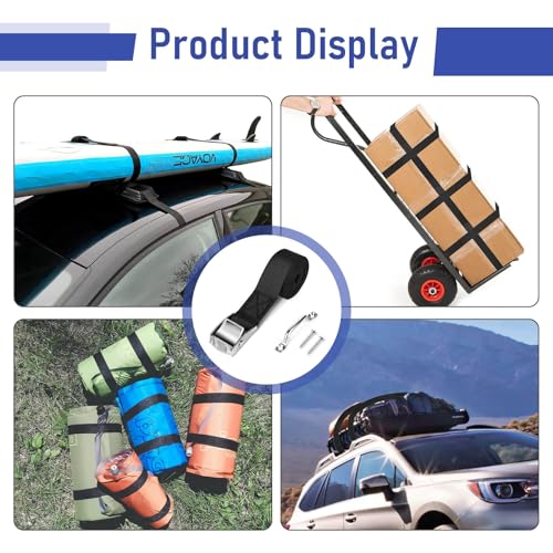 78 Inch Battery Tie Down Strap Kit with Cam Buckle and Stainless Steel Mounts - 2 Sets