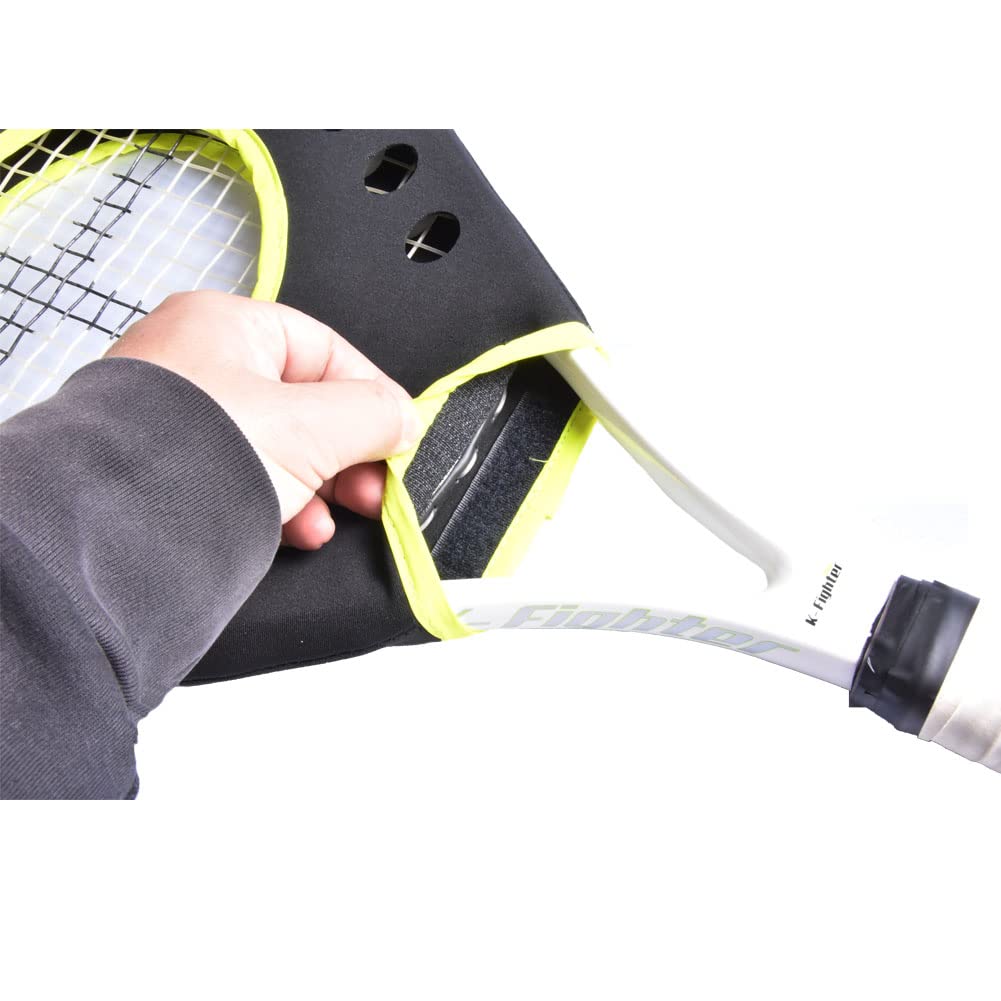 ZEFENGS Tennis Racket Sweet Spot Trainer Tennis Pointer Swing Training Aid Protection Cover Swing Training Aid for Starter, Yellow
