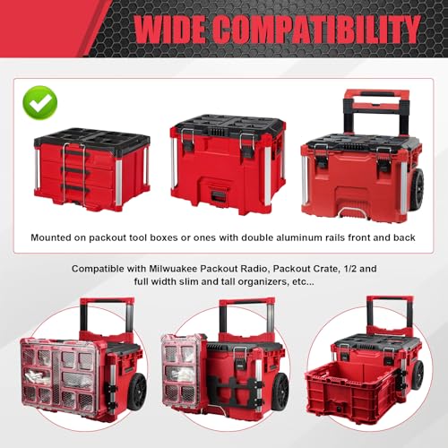 Milwaukee PACKOUT Compatible Mounting Plate Aluminum Tool Box Organizer Bracket