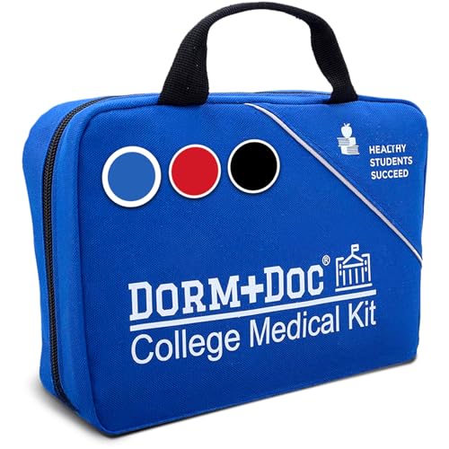 College 175-Piece Emergency First Aid Kit for Dorm Rooms - Blue