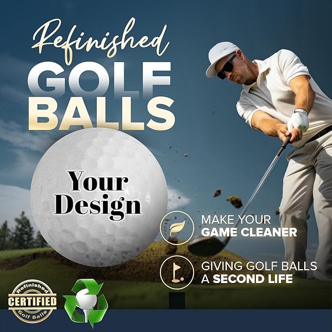 Titleist Pro V1 Golf Balls - Personalized Certified Refinished | Custom Photo, Logo & Text - 3 Pack with 20 Tees