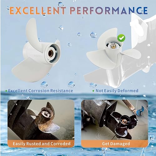 13.5x15 Aluminum Alloy Boat Propeller for Yamaha Outboard Engines - White