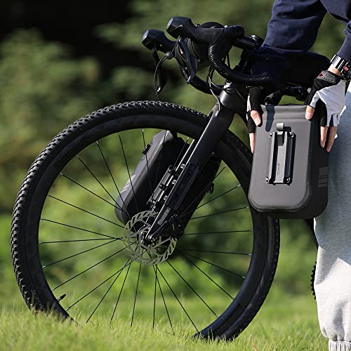 Rhinowalk 6L Front Fork Bag – Waterproof Bike Pannier/Shoulder Bag for E‑Scooters & Mountain Bikes (Black)