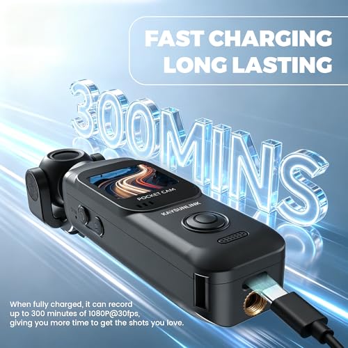 Kaysunlink 1080P Vlogging Camera with 270° Rotatable Lens, Touch Screen & WiFi, 64GB Black - Portable Handheld Camcorder