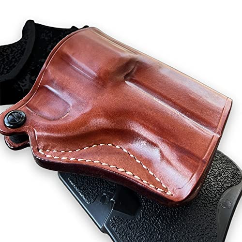 MASC Premium Leather OWB Paddle Holster for Rhino 30DS .357 Mag/9mm 3-inch, Right-Hand, Open Top, Brown