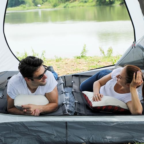 Camping Cot Foldable Aluminum Bed - 20-Second Setup, Black