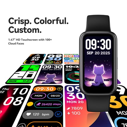 Enfit Fitness Tracker Smart Watch Black 1.47" Color Screen 100+ Sports Modes