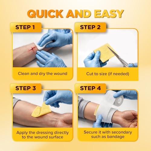 Honey Calcium Alginate Wound Dressing 12 Count - Medical Grade, Non-Adherent