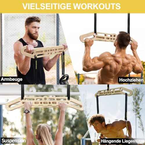Portable Wooden Hangboard Set for Climbing & Finger Strength Training - Indoor & Outdoor Use
