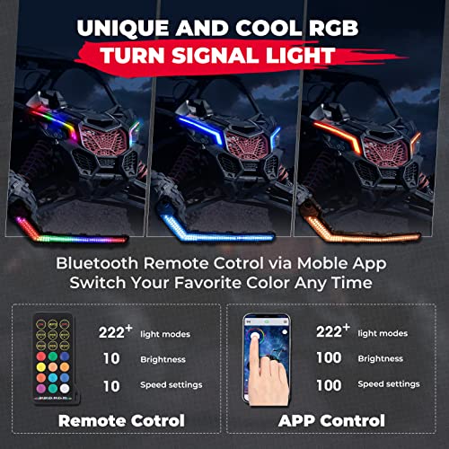 KEMIMOTO RGB Fang Lights for Can Am X3 2017-2026 | Waterproof LED Accent Lights