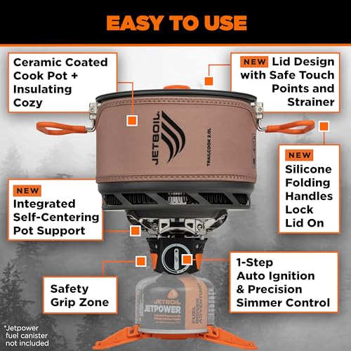 Jetboil TrailCook 2.0L Camping Stove Cooking System - Backpacking & Group Meal Prep