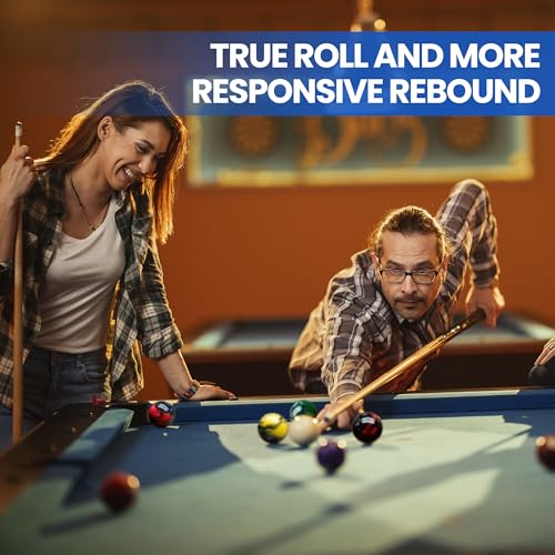 JOLORLY AAA-Grade Pool Balls Set - 16 Regulation Size Billiard Balls with Dark Marble Swirl Finish