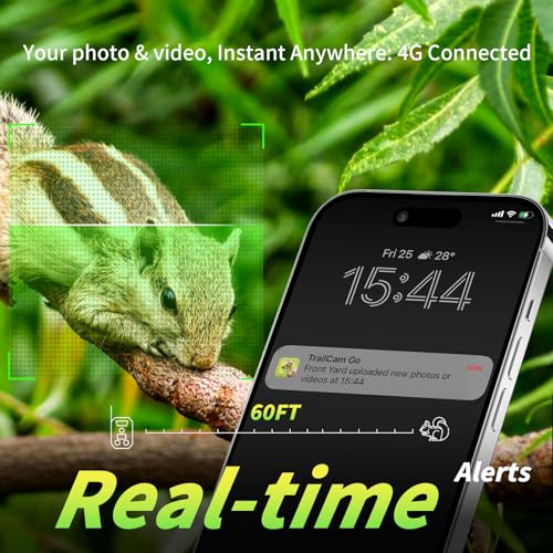 Cellular Trail Camera 4G LTE 1296P HD Video Night Vision Wildlife Security