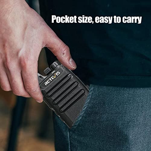 Retevis RT22 Black Walkie Talkies with Earpiece, Compact 2-Way Radios (10 Pack)
