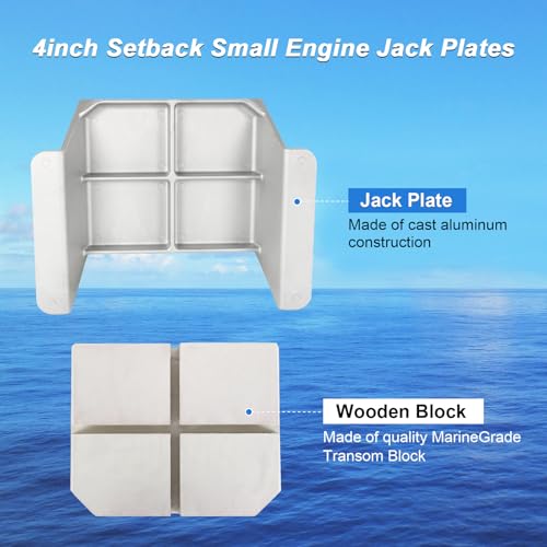 4-inch Setback Jack Plate for Outboard Motors Up to 35HP - Aluminum Replacement