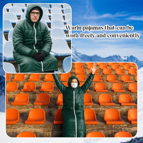 Macarrie Green Wearable Sleeping Bag for Adults with Sleeves - 0°C Insulated Portable Camping Gear