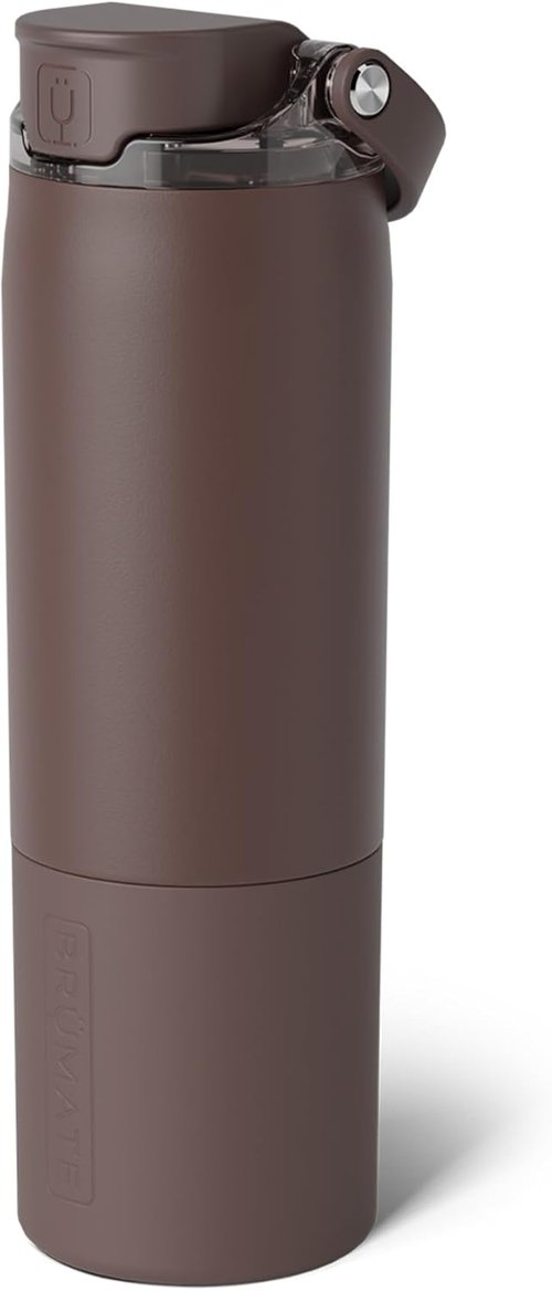 BrüMate Rise 25oz Insulated Water Bottle - 100% Leakproof Silicone Straw | BPA-Free | Java Color