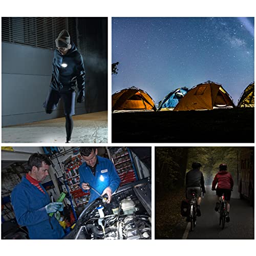 White Hands-Free LED Flashlight Clip - Emergency Nightshift Light, 2-Pack