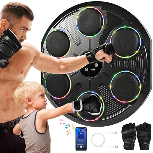 Wall-Mounted Boxing Punching Bag with LED Display & Gloves - Home Gym Fitness Equipment