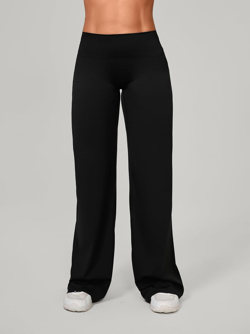 ABOCIW Women's High Waist Straight Leg Leggings - No Front Seam Yoga Pants for Gym & Workout