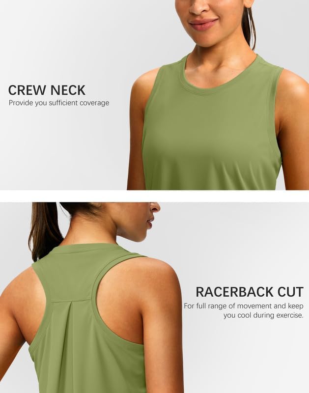 Skiennix Women's Racerback Athletic Tank Top - Sleeveless Loose Fit Yoga & Running Shirt