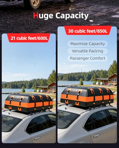Abahub 21 Cu Ft Roof Cargo Carrier Waterproof Car Roof Storage Bag SUV