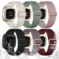 Water-Resistant Nylon Sport Bands for Fitbit Versa 4 & Sense 2 - 6 Pack, Black Pink Red Apricot