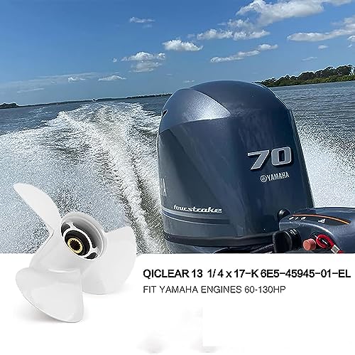 Qiclear 13 1/4x17 Boat Propeller for Yamaha 60-115 HP Outboard Engines – OEM Fit