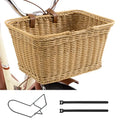 Wicker Bike Basket Front for Adults with Natural Finish and Accessories