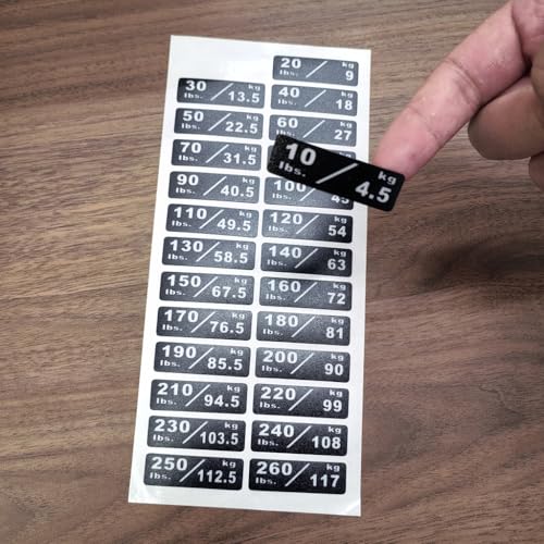 Custom Weight Stack Labels for Gym Equipment 4.5cm x 1.4cm - 10 to 260 lbs