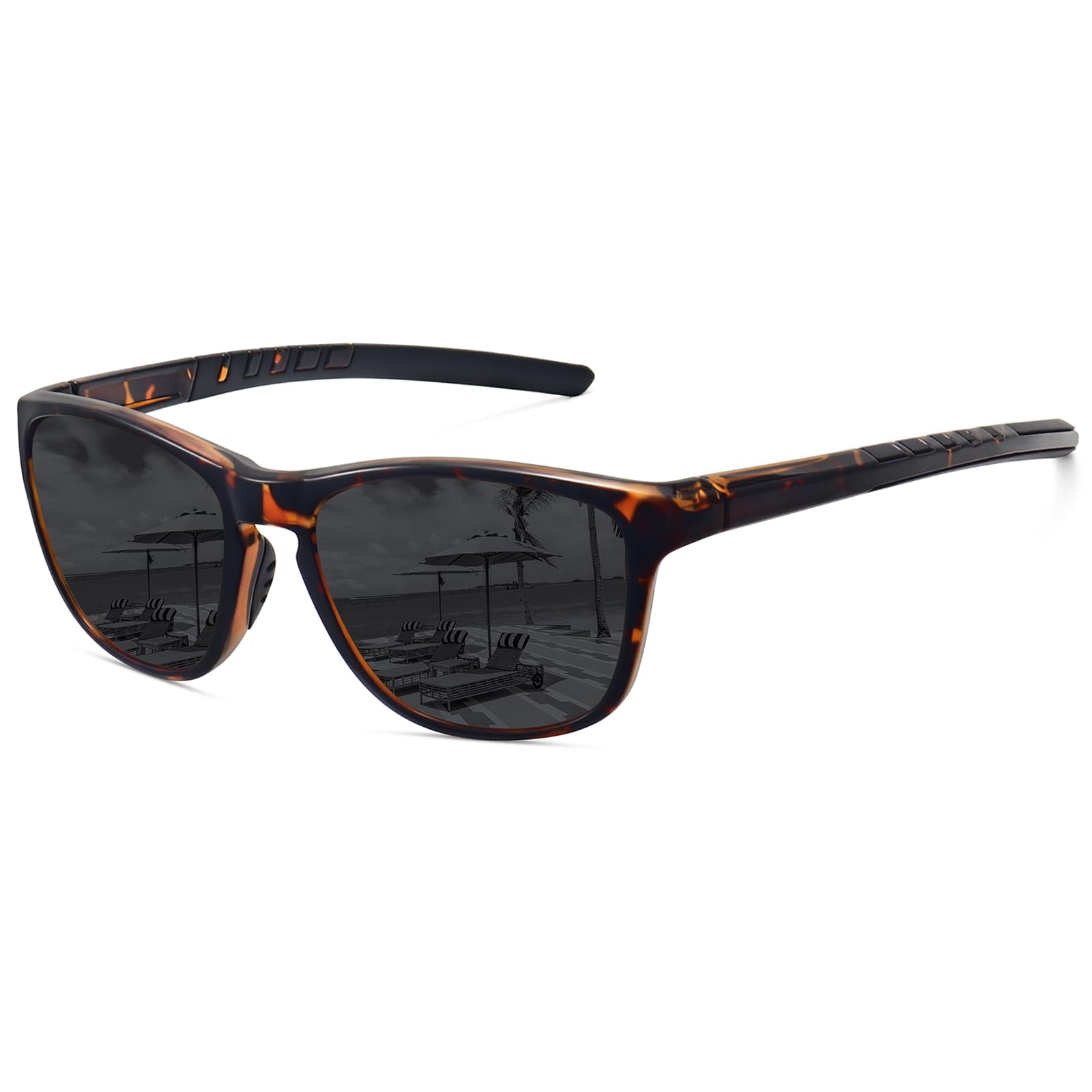 MEETSUN Polarized Sports Sunglasses for Women Men Driving Running Cycling Fishing Sun Glasses UV400 Protection Tortoise Frame-Gray Lens