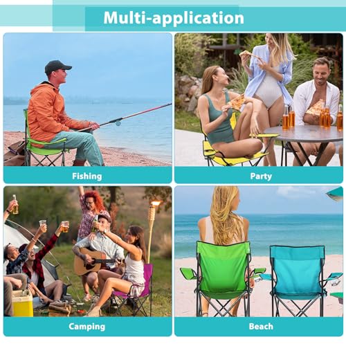 4 Pcs Folding Camping Chairs with Carry Bag - Regular Size, Stylish