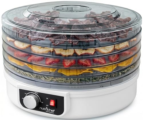 NutriChef Food Dehydrator Machine Milky - Dehydrate Jerky, Meats, Fruits & Vegetables