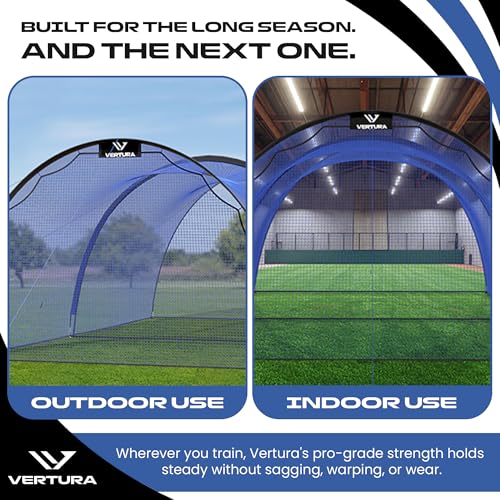 Portable 22ft x 12ft x 8ft Baseball & Softball Batting Cage with Netting & Pitching Hole