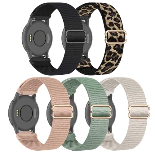 Nylon Watch Bands for Garmin Venu 3S Venu 4 2S Forerunner 265S 42mm 18mm Sport Strap - Black Starlight Rose Pink Cactus Brown Leopard